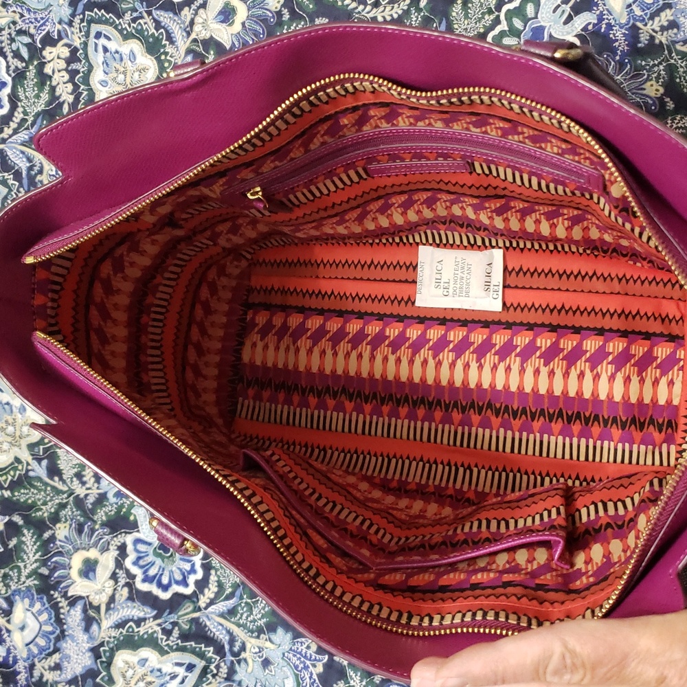 Vera Bradley Large Morgan In Plum Purple Tote Bag And Wallet - Picture 6 of 7
